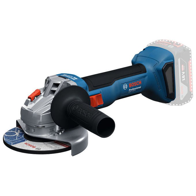 Bosch 06019N9000 GWS 18V-8 Smerigliatrice Angolare 125 mm Batteria 11000 rpm M14 Blocco Mandrino Protezione Anti-rimbalzo colore Nero Blu