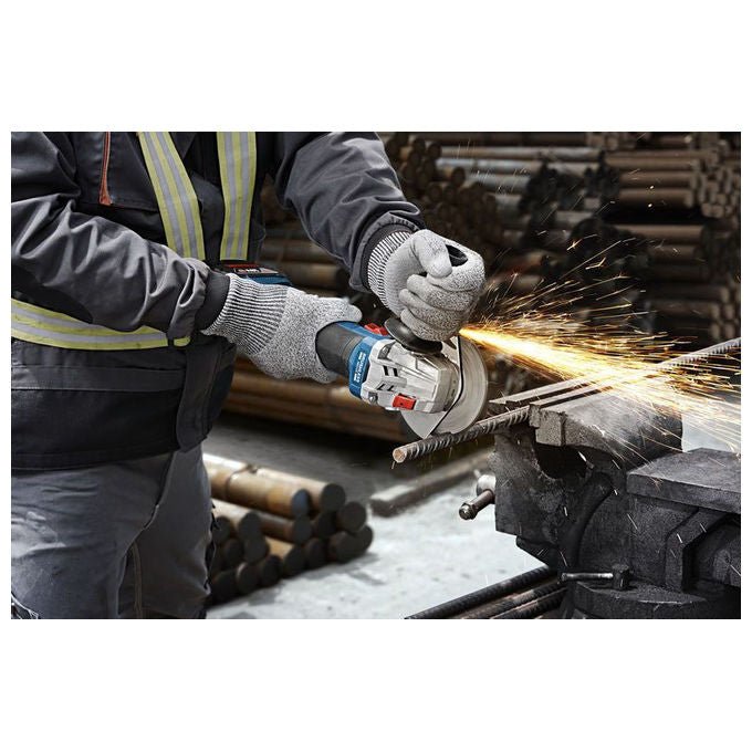 Bosch 06019N9000 GWS 18V-8 Smerigliatrice Angolare 125 mm Batteria 11000 rpm M14 Blocco Mandrino Protezione Anti-rimbalzo colore Nero Blu