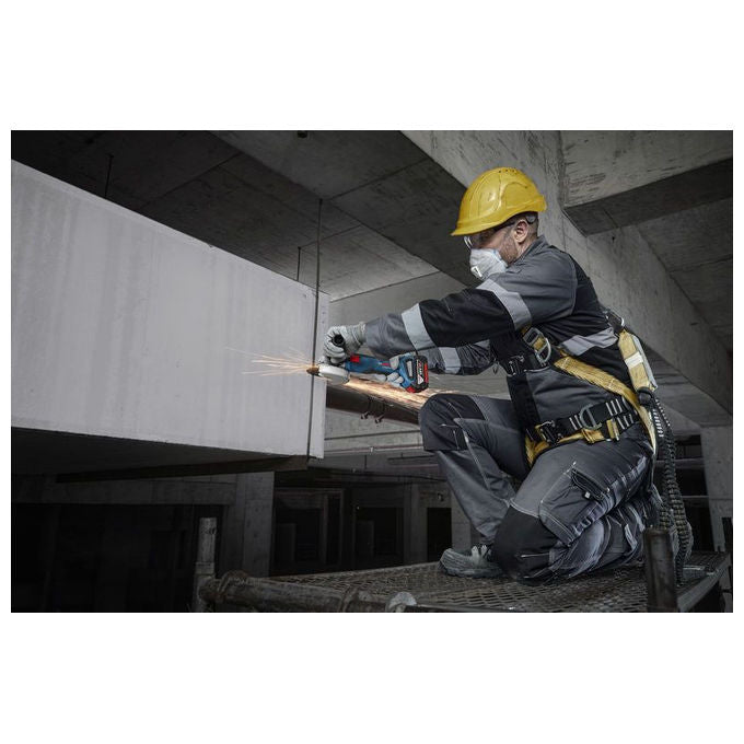 Bosch 06019N9000 GWS 18V-8 Smerigliatrice Angolare 125 mm Batteria 11000 rpm M14 Blocco Mandrino Protezione Anti-rimbalzo colore Nero Blu