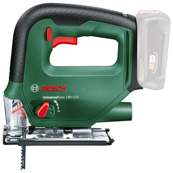 Bosch 0603011100 UniversalSaw 18V-100 Sega a Batteria 18 V profondita' taglio 100 mm colore Verde