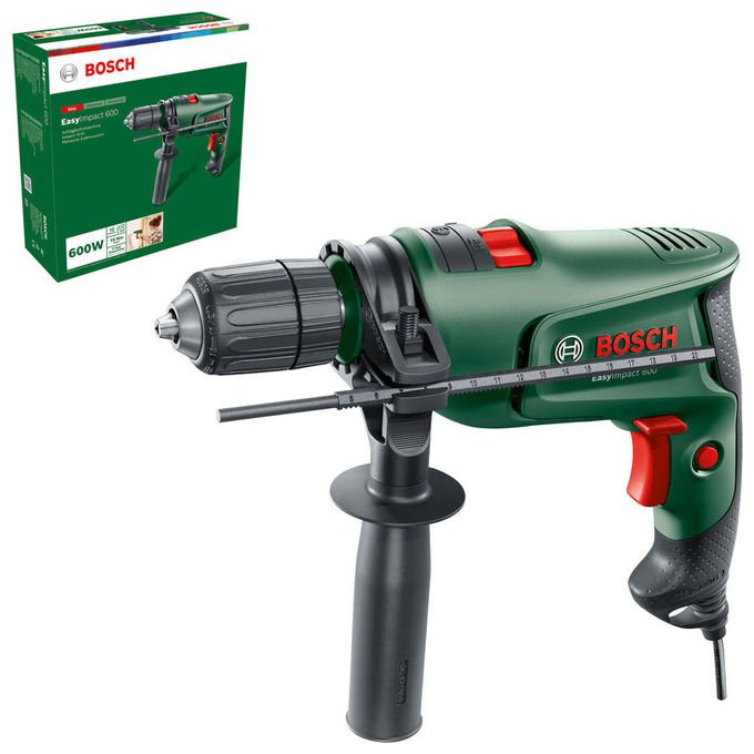 Bosch 0603133001 Easy Impact 600 Trapano a Percussione 600 W Senza chiave 3000 Giri-min 45000 bpm colore Nero Verde