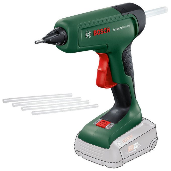 Bosch 0603264800 AdvancedGlue 18V Pistola per colla a caldo 20 g-min tempo di riscaldamento 90 s alimentazione a batteria 18 V colore Verde