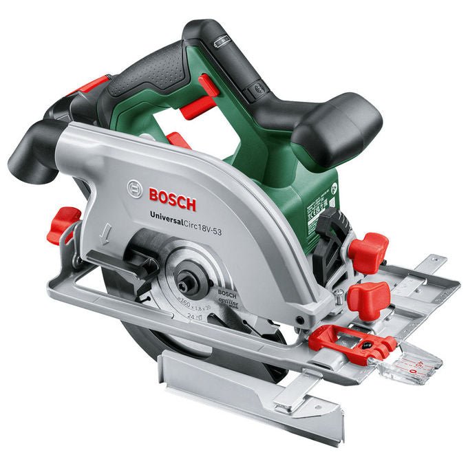 Bosch 06033B1402 Circ 18V-53 Sega Circolare a Batteria Diametro Lama 16 cm Profondita' di Taglio 5,3 cm 4300 Giri-min Alimentazione 18 V Batteria al Litio colore Nero Verde