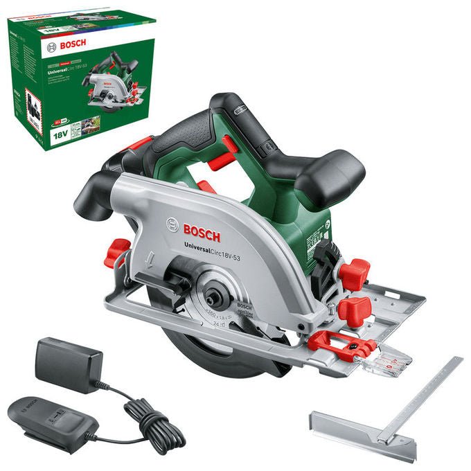Bosch 06033B1402 Circ 18V-53 Sega Circolare a Batteria Diametro Lama 16 cm Profondita' di Taglio 5,3 cm 4300 Giri-min Alimentazione 18 V Batteria al Litio colore Nero Verde