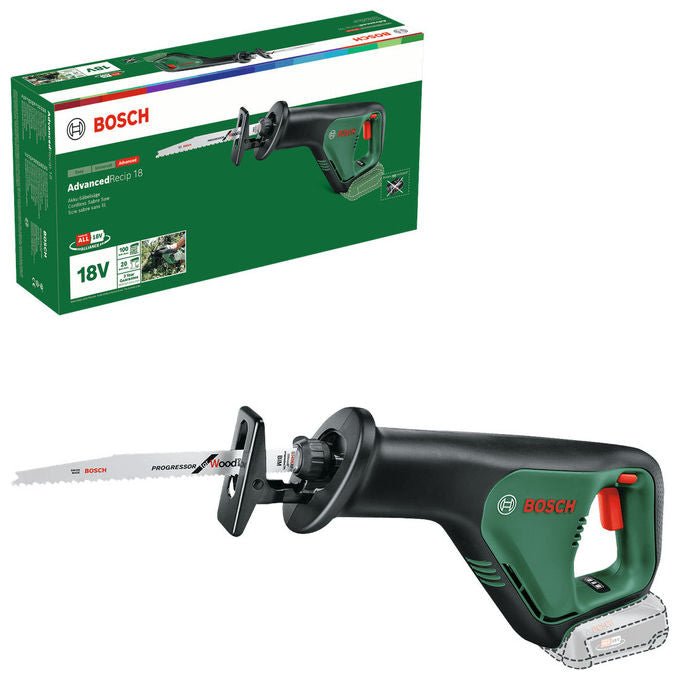 Bosch 4059952570143 AdvancedRecip 18 Sega universale a batteria 18 V 300 spm cambio lama senza utensili vibrazioni ridotte colore Nero Verde