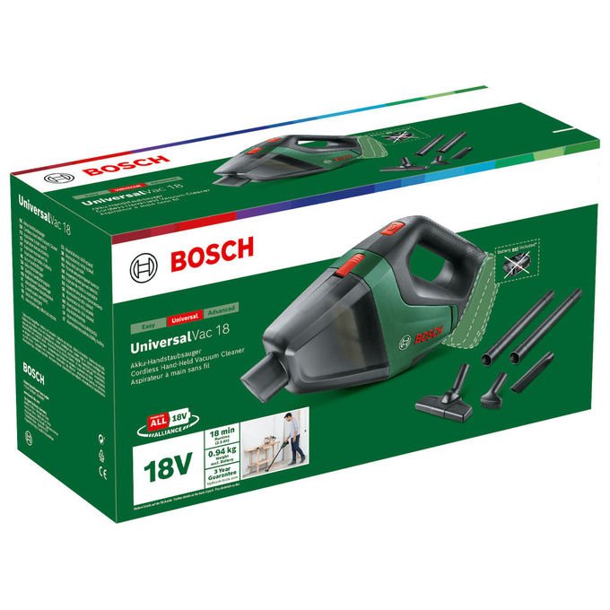 Bosch 06033B9102 UniversalVac 18 Aspirapolvere senza filo senza sacchetto 0,5 L 18 V 30 l-min colore Nero Verde