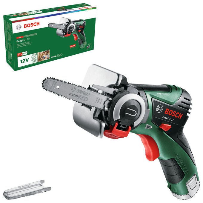 Bosch 06033C9001 EasyCut 12 Sega a catena Batteria 12 V 2,5 Ah NanoBlade Tecnologia 0-4100 giri-min 65 mm 75 dB colore Nero Verde Rosso