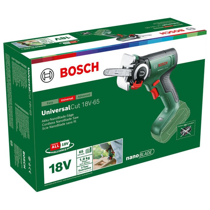 Bosch 06033D5200 UniversalCut 18V-65 Seghetto Elettrico 8000 spm 6,5 cm Batteria 18 V 2,5 Ah colore Nero Verde