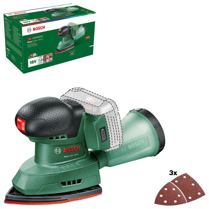 Bosch 06033E3000 EasySander 18V-8 Levigatrice orbitale 22000 OPM 1 6 mm 18 V 2 5 Ah colore Nero Verde