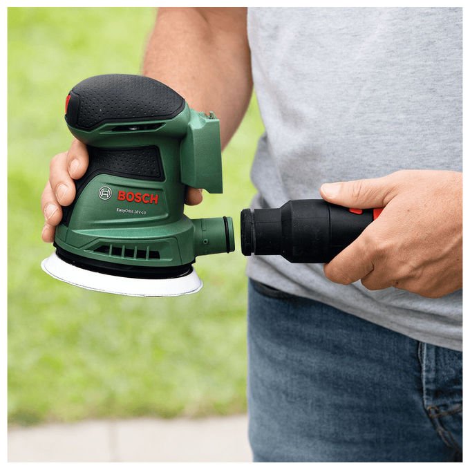 Bosch 06033E4002 EasyOrbit Levigatrice rotorbitale a batteria 18V 2.0Ah 125 mm 23000 OPM Microfiltro integrato colore Verde