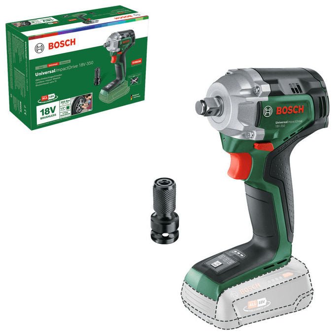 Bosch 0603980304 ImpactDrive 18V-350 Avvitatore a massa battente 350 Nm 3 velocita' 18 V 1-2'' 3400 IPM colore Nero Verde