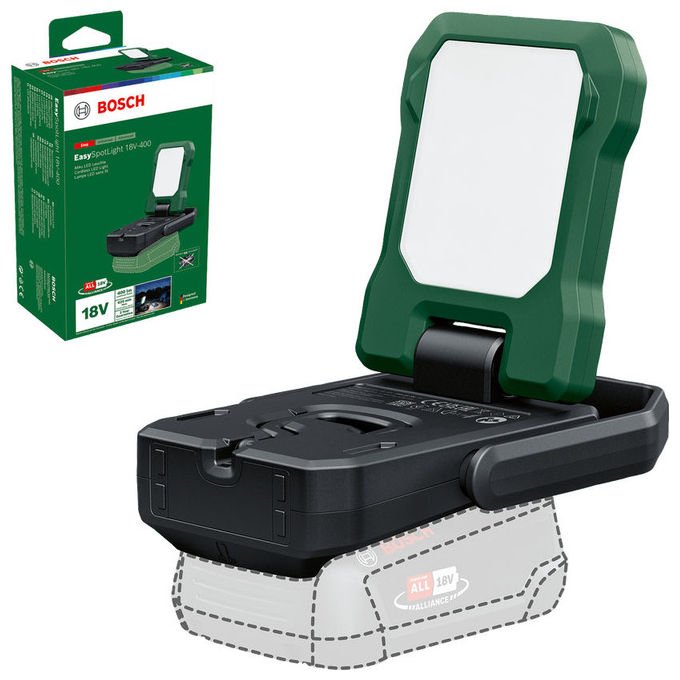 Bosch 06039A1200 EasySpotLight 18V-400 Torcia elettrica universale LED 400 lm 3 livelli 18 V colore Nero Verde