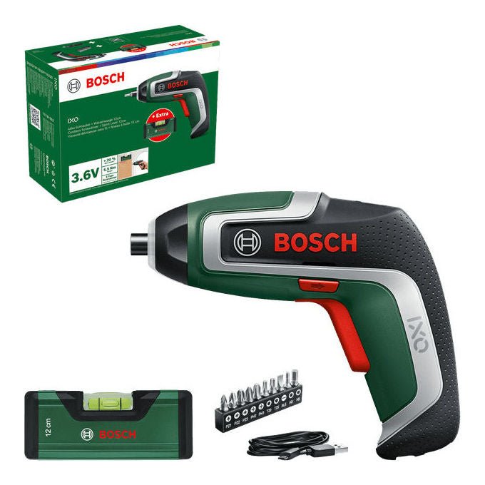 Bosch 06039E000B IXO 7 Avvitatore Cordless 3.6 V 2.0 Ah 32 Bit colore Nero Verde
