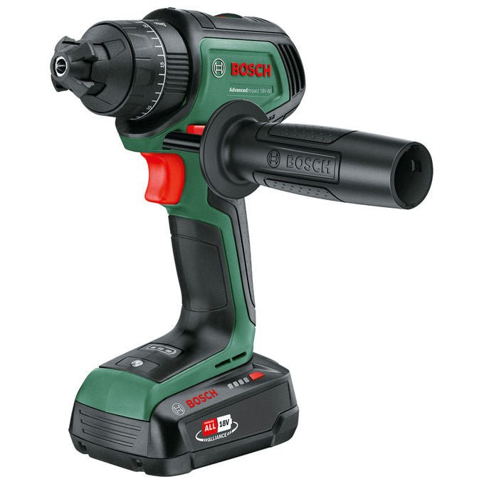 Bosch 06039E2100 AdvancedImpact 18V-80 QuickSnap Trapano a Percussione Senza Chiave 18 V 1950 Giri-min 82 Nm colore Nero Verde