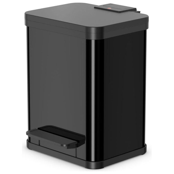 Hailo 0622-260 Öko duo plus M Pattumiera Differenziata a Pedale 18 L con Chiusura Silenziosa Acciaio Nero