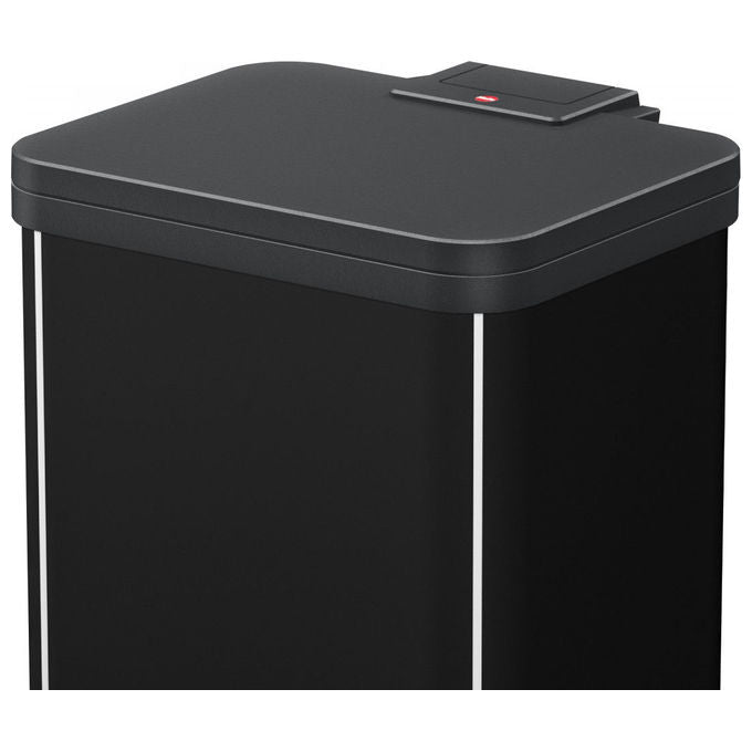 Hailo 0622-260 Öko duo plus M Pattumiera Differenziata a Pedale 18 L con Chiusura Silenziosa Acciaio Nero