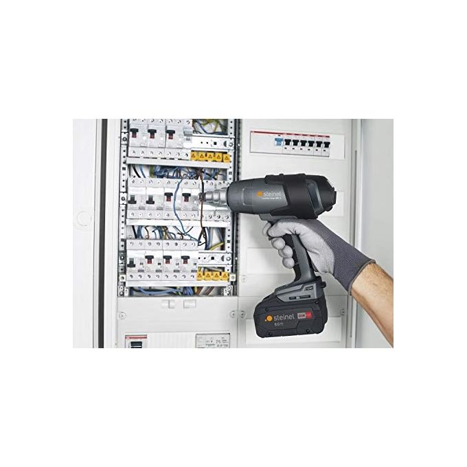 Steinel 063986 MobileHeat MH3 Pistola ad aria calda a batteria 18 V 2 temperature 300 500 °C 200 l-min con LED colore Grigio