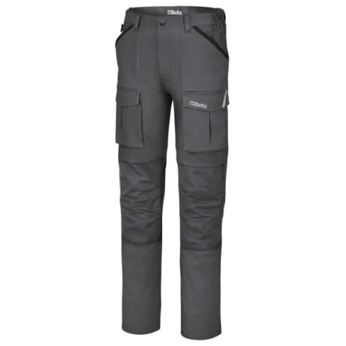 Beta BETA 7930MG Pantaloni da lavoro in 97% cotone 3% elastan con tasconi e inserti porta ginocchiere colore Grigio