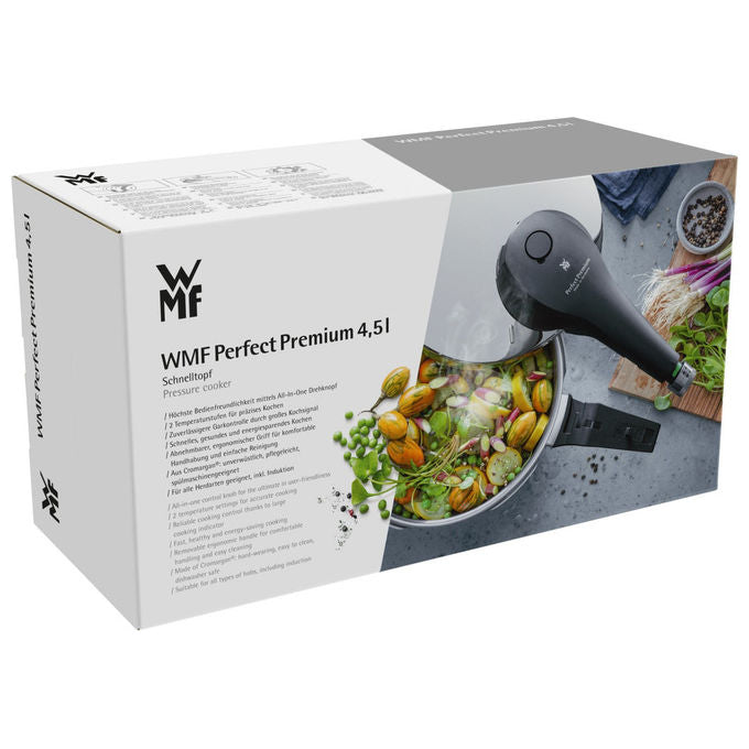 WMF 4000530698018 Perfect Premium Pentola a pressione 4,5 L Cromargan acciaio inossidabile 18-10 compatibile induzione colore Argento