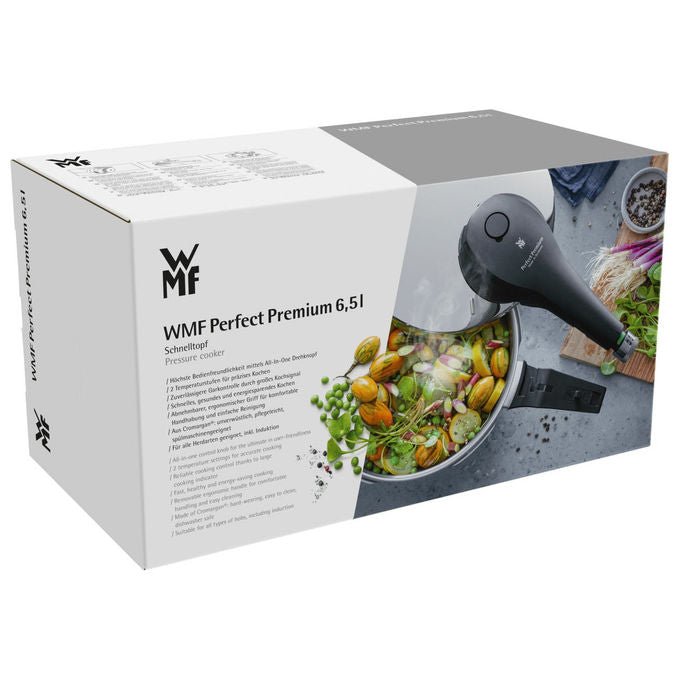 WMF 07.9583.9990 Perfect Premium Pentola a Pressione 6,5 L Acciaio Inox Adatta per Tutti i Piani Cottura inclusa Induzione colore Acciaio inox