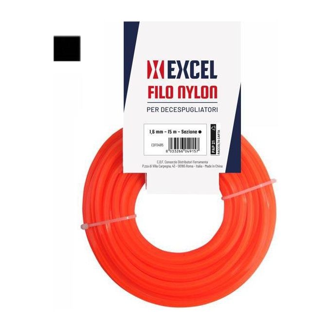 Excel Filo Nylon Quadro 3Mm 15Mt