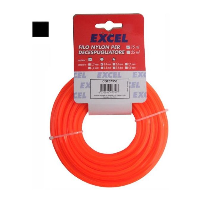 Excel Filo Nylon Quadro 3,3mm 15mt