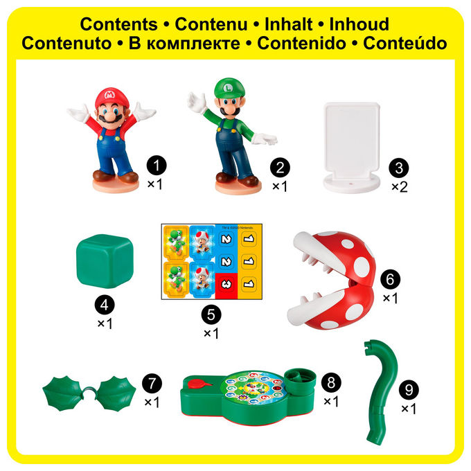 EPOCH Games, Super Mario Piranha Plant Escape, Gioco da Tavolo Multicolore, 4+ Anni
