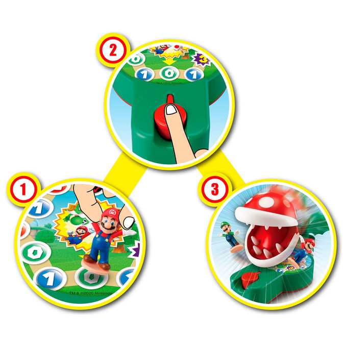 EPOCH Games, Super Mario Piranha Plant Escape, Gioco da Tavolo Multicolore, 4+ Anni