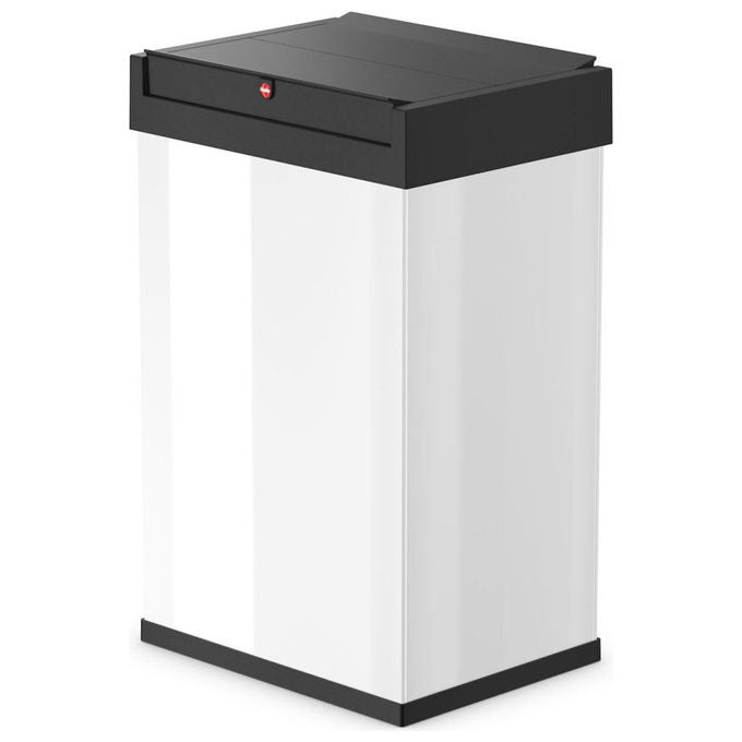 Hailo 0840-131 Big-Box Swing L Secchio Rifiuti 35 L Coperchio Oscillante Acciaio Plastica colore Bianco