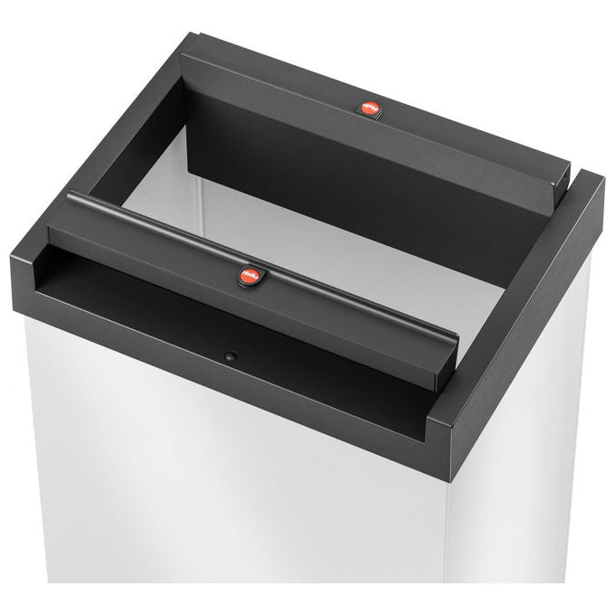 Hailo 0840-131 Big-Box Swing L Secchio Rifiuti 35 L Coperchio Oscillante Acciaio Plastica colore Bianco