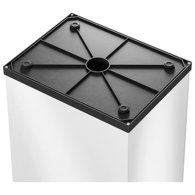 Hailo 0840-131 Big-Box Swing L Secchio Rifiuti 35 L Coperchio Oscillante Acciaio Plastica colore Bianco