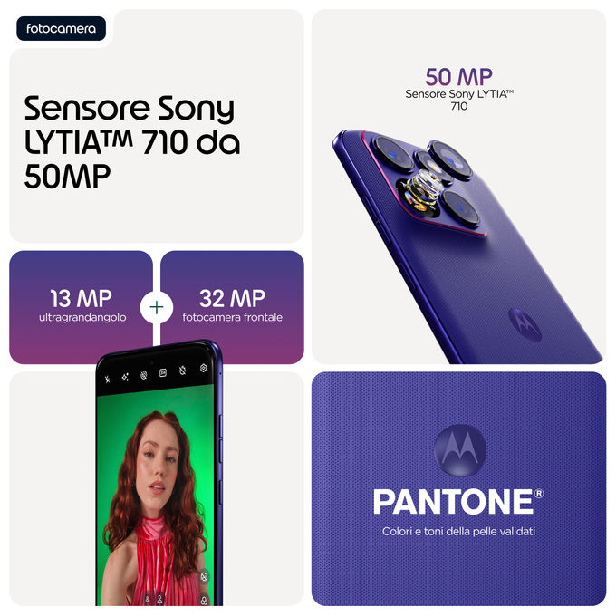 Motorola 0840493611211 Edge 70 Fusion Smartphone 8 GB RAM 256 GB 6.78'' 5200 mAh colore Viola