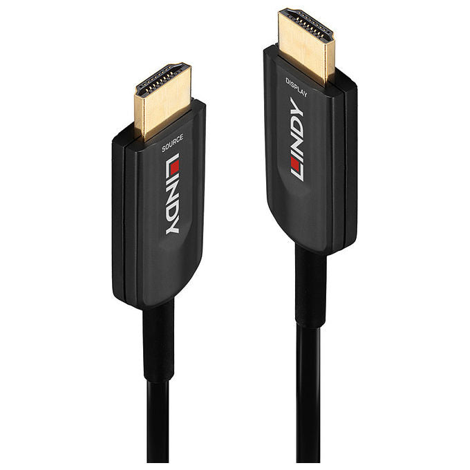 Lindy 38381 Cavo HDMI 8K60 Ultra High Speed Ibrido in Fibra 15 m HDMI 2.1 48 Gbit-s colore Nero