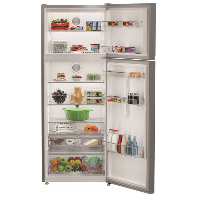 Hotpoint 869991732190 HPD2 4402 XP4E Frigorifero Doppia Porta 406 L 185 cm Classe E 40 dB No Frost (70x66.5x185 cm) colore Titanio Acciaio inox