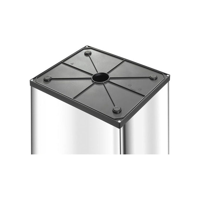 Hailo 0860-221 Big-Box Swing Cestino 52 l con Coperchio Automatico e Antiscivolo colore Argento
