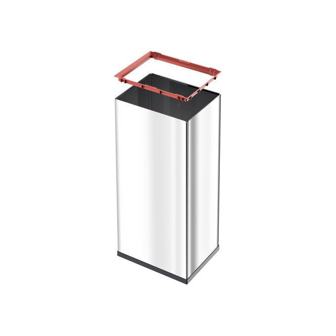 Hailo 0860-221 Big-Box Swing Cestino 52 l con Coperchio Automatico e Antiscivolo colore Argento