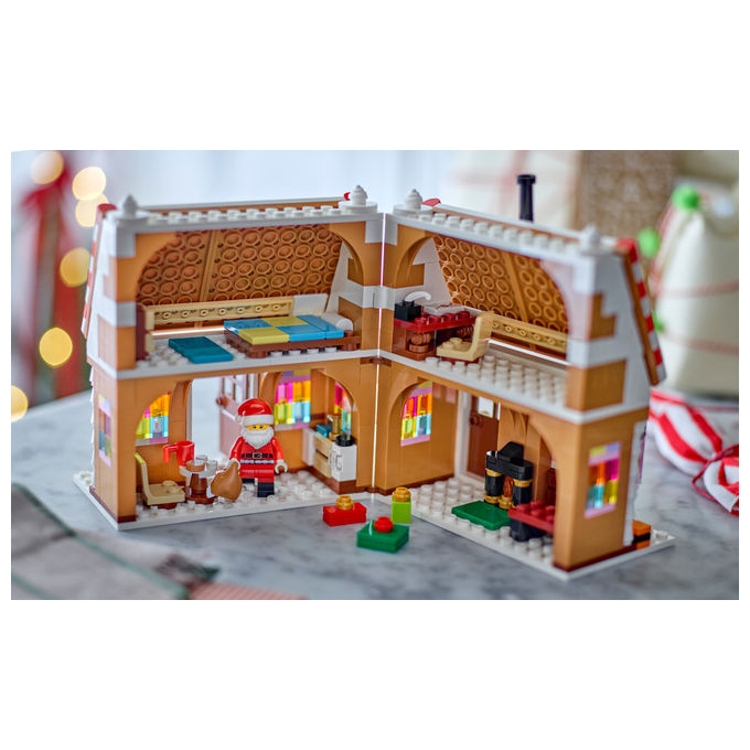 Lego 40809 Casa di Pan di Zenzero Festiva Set da Costruzione con Minifigure di Babbo Natale 498 pezzi colore Multicolore