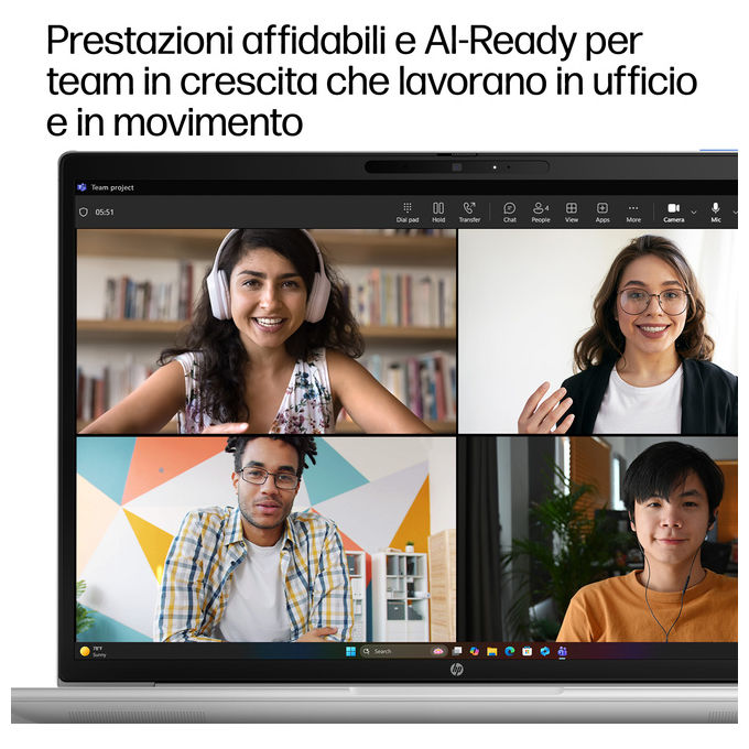 HP DQ6M8AT ProBook 4 G2i Computer portatile Intel Core 5 16 GB LPDDR5x 512 GB SSD Wi-Fi 7 Windows 11 Pro colore Argento