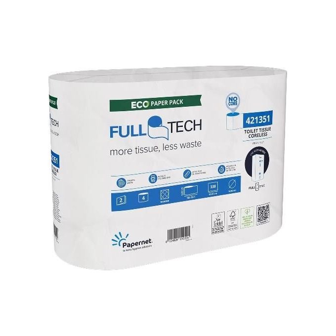 Papernet CF4X5 Full Tech Carta Igienica 4x5 Rotoli 2 Veli 104.78 m 16 g-m2 Bianco