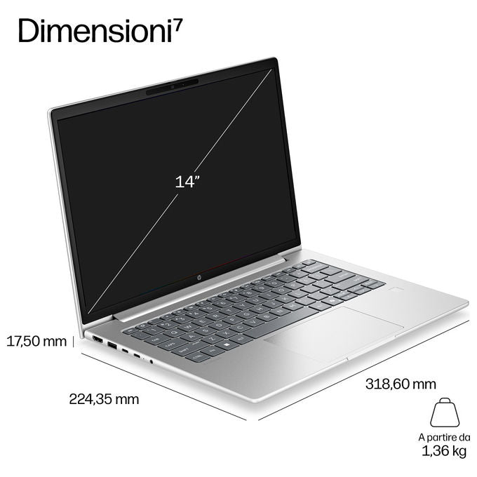 HP DQ6M9AT HP ProBook 4 G2i Computer portatile Intel Core 5 32 GB LPDDR5x 512 GB SSD Wi-Fi 7 Windows 11 Pro colore Argento