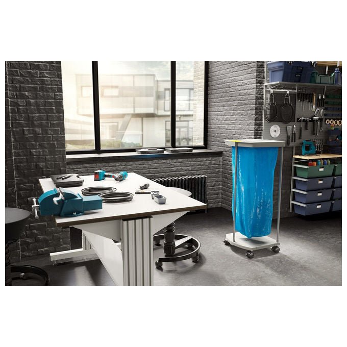 Hailo 0912-210 ProfiLine MSS XXXL Portasacchetto dell'immondizia autoportante con ruote 120 L colore Grigio