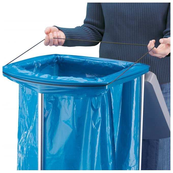 Hailo 0912-110 ProfiLine MSS XXXL Porta Sacchi 120 l con Coperchio e Sistema di Espansione colore Grigio