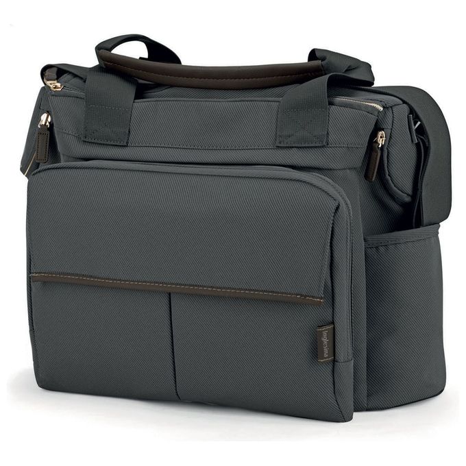 Inglesina AX62T0MBG Aptica Dual Bag Borsa per Passeggino con Fasciatoio Imbottito Tasche Termiche Pochette Rimovibile colore Grigio Marmo