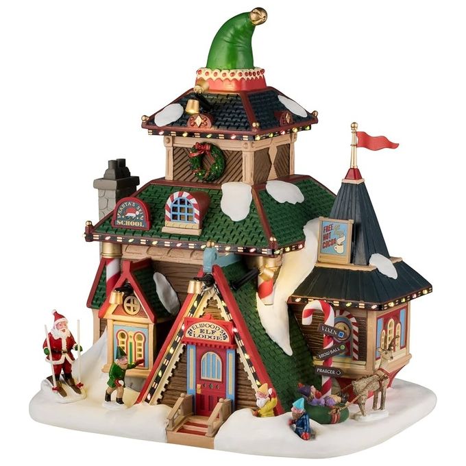 LEMAX 45224 Elwood's Elf Lodge Edificio Illuminato per Villaggio di Natale Collezione Santa's Wonderland colore Multicolore
