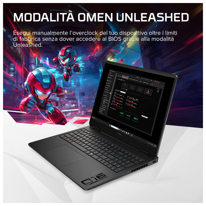 HP E4FB4EA OMEN 16 Laptop Intel Core Ultra 7 32 GB DDR5-SDRAM NVIDIA GeForce RTX 5070 2.5K 240 Hz colore Nero
