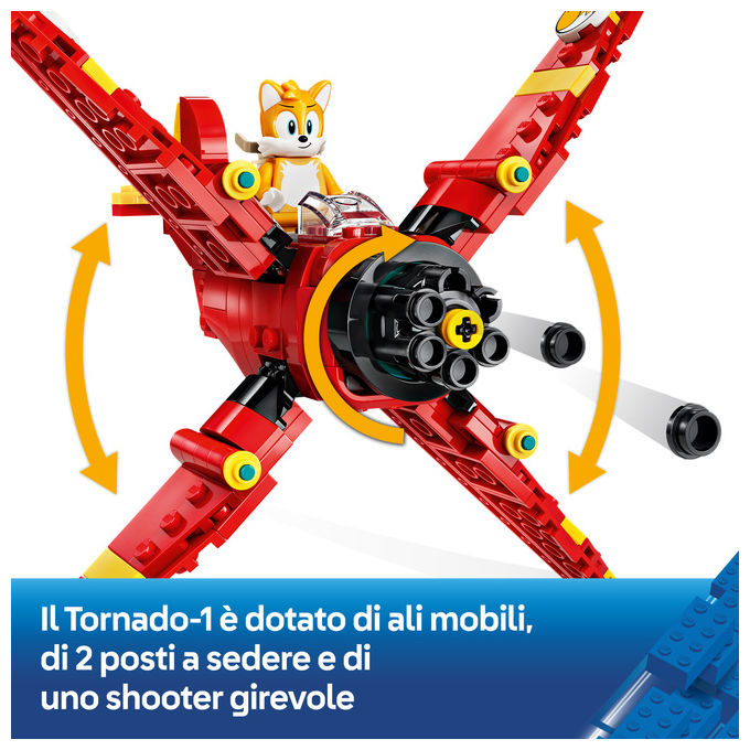 Lego 77119 Sonic the Hedgehog Set da Costruzione Tornado-1 di Tails con 2 Personaggi e Smeraldo del Caos 310 Pezzi colore Multicolore
