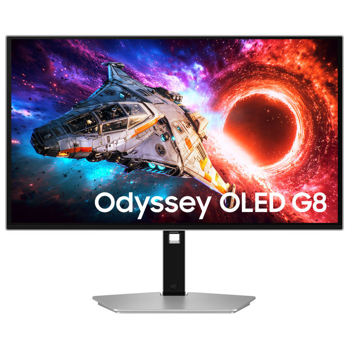 Samsung LS27HG800SUXEN Odyssey OLED G8 Monitor 27'' 4K 3840x2160 Pixel 240 Hz OLED 0,03 ms FreeSync Premium Pro colore Argento