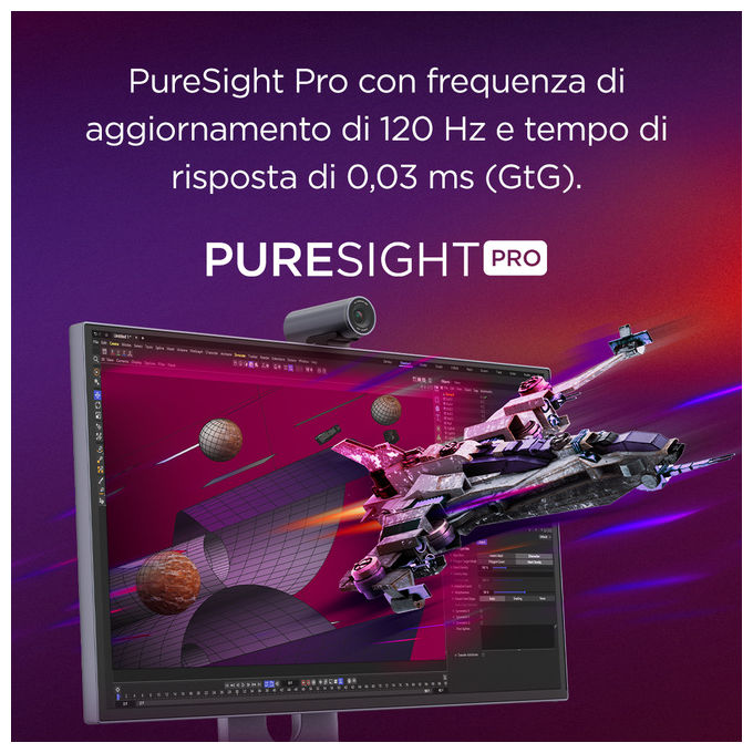 Lenovo 67E5RAC2EU Yoga Pro 27UD-10 Monitor 26.5'' QD-OLED 4K UHD 3840x2160 120Hz 0.03ms Webcam USB-C HDMI 2.1 DP 1.4 Altoparlanti 6x Dolby Atmos colore Nero