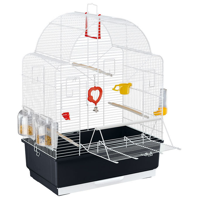 Ferplast Gabbia per Uccelli IBIZA OPEN Gabbia per Canarini, Bengalini, Cocorite, Inseparabili, in Metallo, Accessori inclusi Posatoi Mangiatoie Girevoli, 49,5 x 30 x h 69 cm.