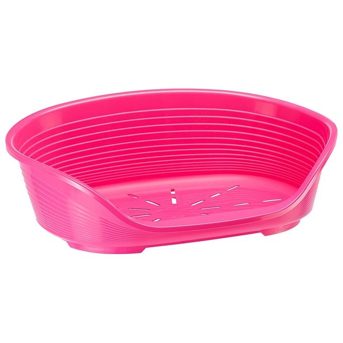 FERPLAST - Cuccia per cani e gatti - Cuccia per cani piccola - 100% plastica riciclata - Cuccia per cani lavabile - traspirante e antiscivolo - Siesta Deluxe, 54 x 35 x h 21,5 CM, FUXIA